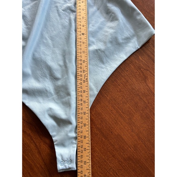 Naked Wardrobe Light Blue Square Neck Thong Bodysuit Size 2X - Picture 6 of 6